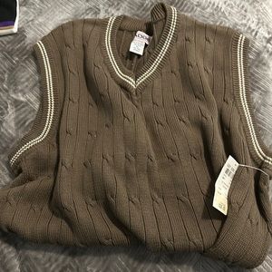 Brown colored, X-Large sweater vest by Badge. Another vintage item.